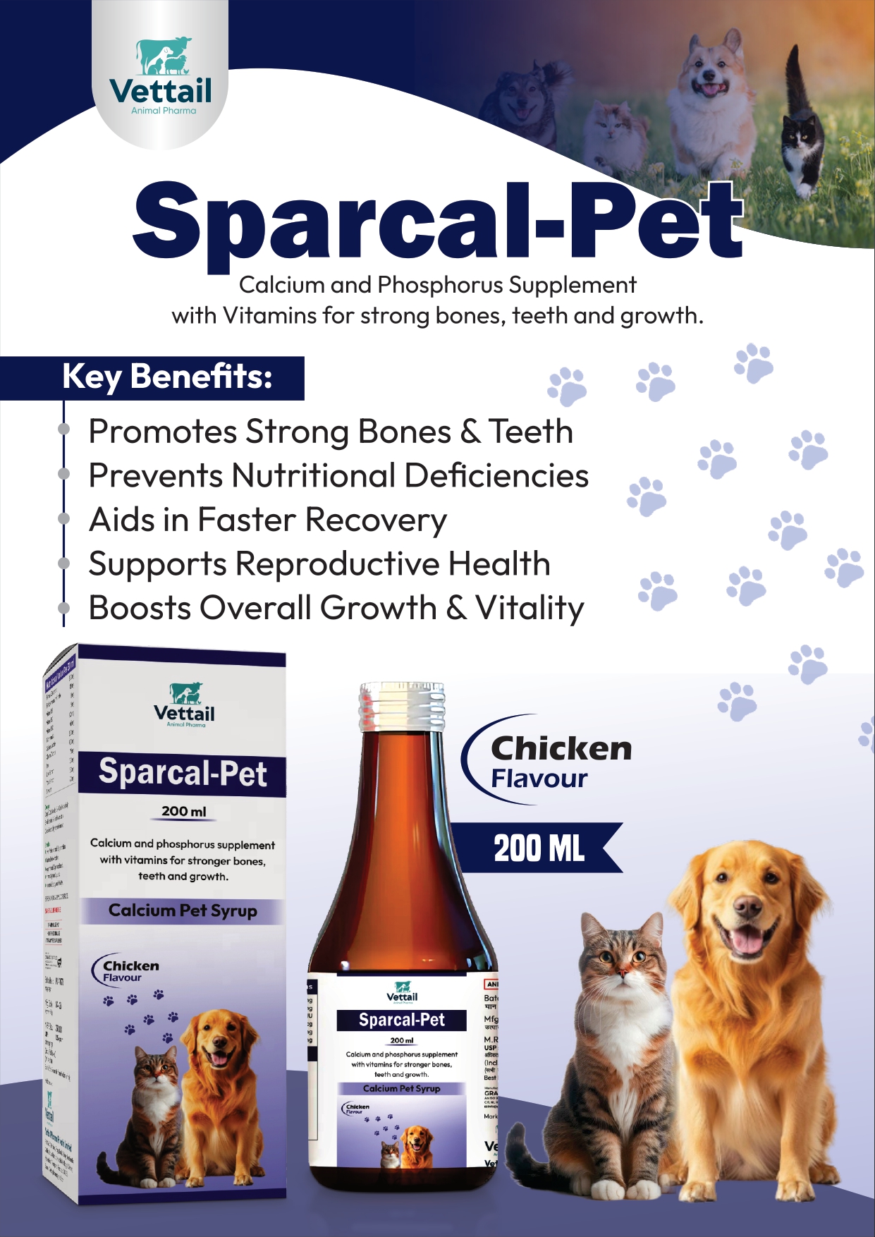 Sparcal-Pet - Calcium Phosphorus Supplement with Vitamins for Pets